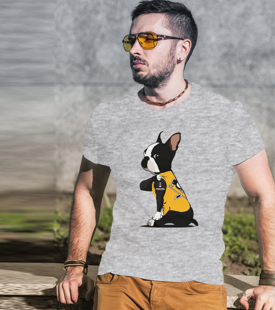 Pittsburgh Penguins Bulldog Hockey Fan Love T-Shirt