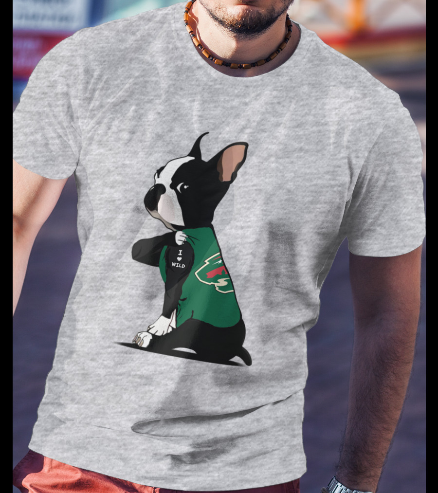 Minnesota Wild I Love Bulldog T-Shirt