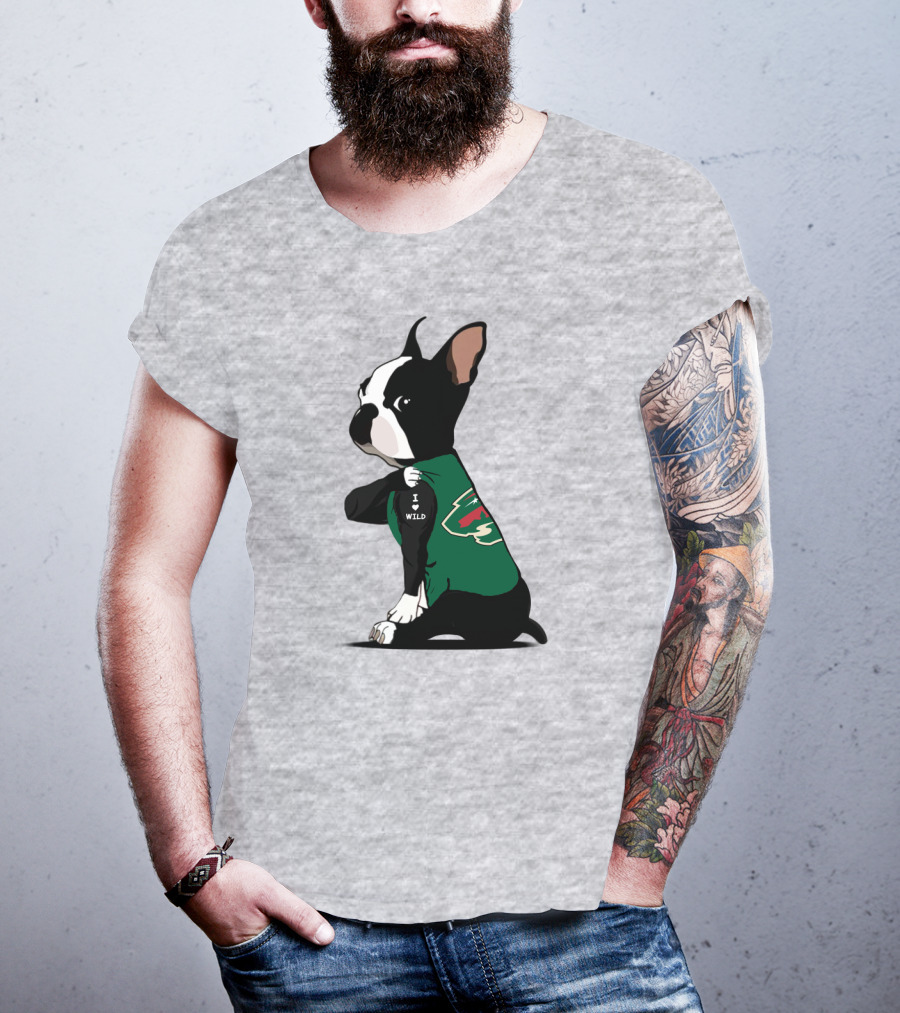 Minnesota Wild I Love Bulldog T-Shirt