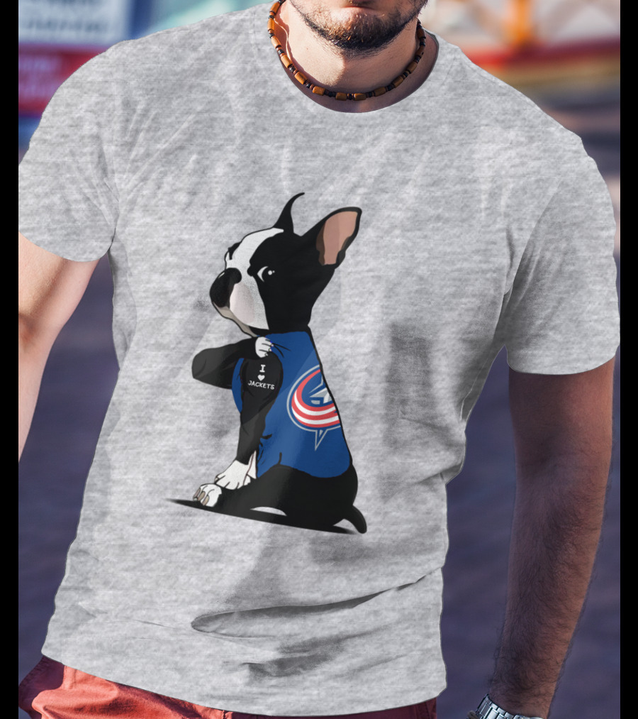 Columbus Blue Jackets Bulldog I Love Jackets T-Shirt