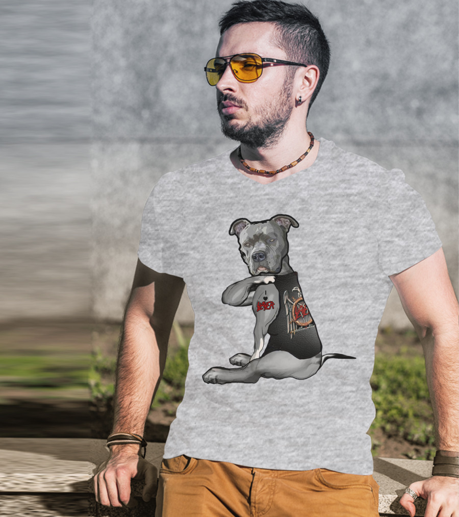 Slayer Dog Tattoo With Slayer Logo Vest T-Shirt
