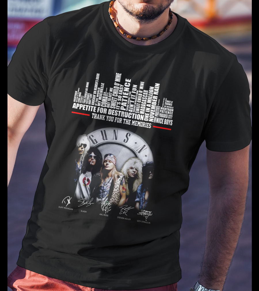 Guns N Roses Appetite For Destruction Thank You For The Memories T-Shirt