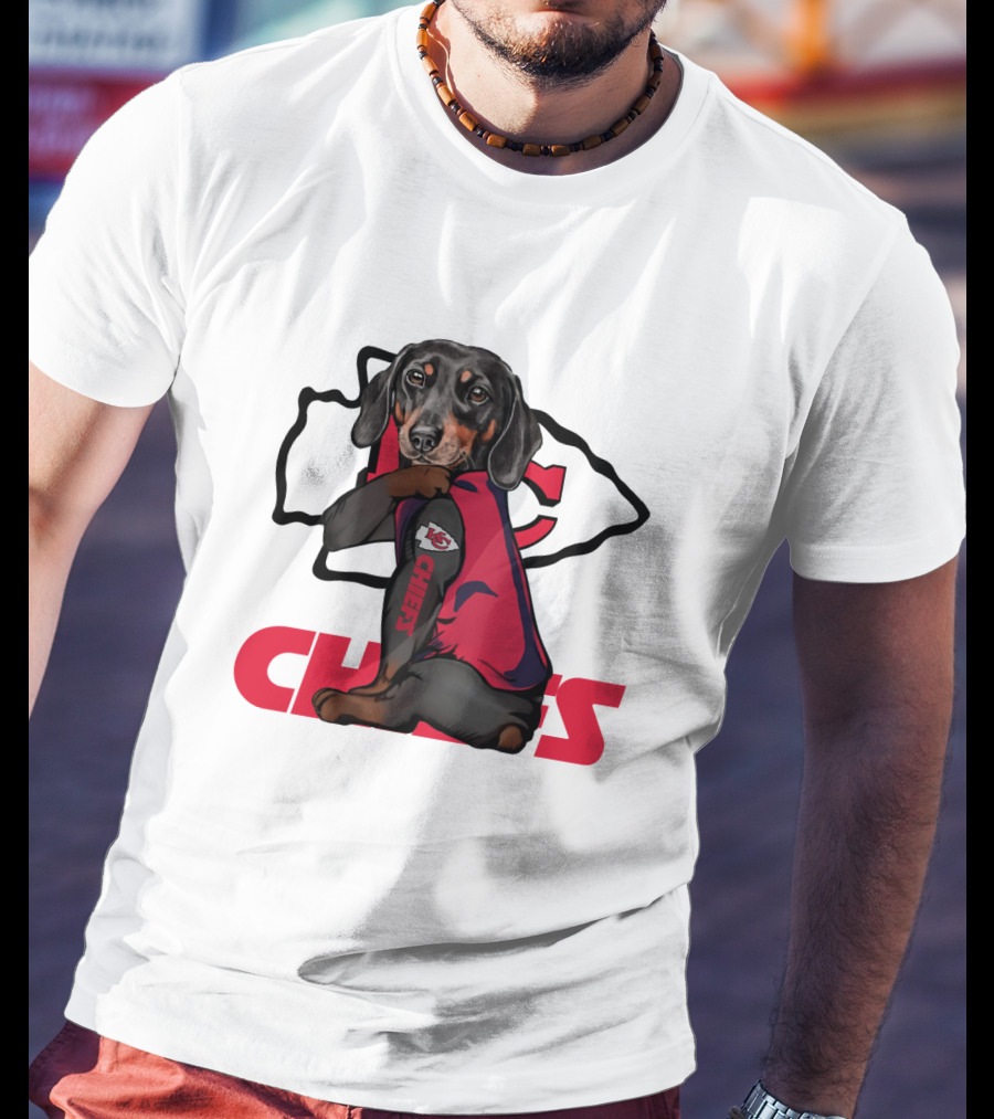 Chiefs Dachshunds Nfl Kansas City Fan Poised Mascot T-Shirt