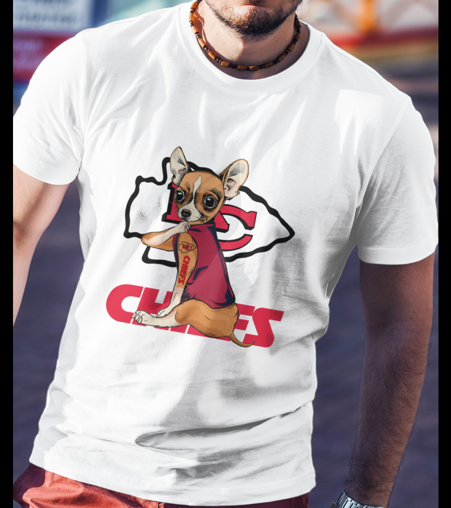 Chihuahua Chiefs Nfl Football Fan Team Spirit T-Shirt