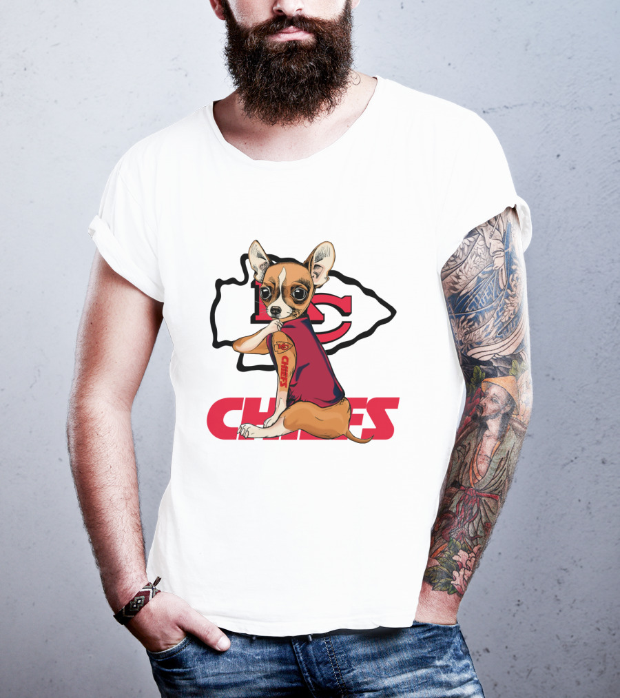 Chihuahua Chiefs Nfl Football Fan Team Spirit T-Shirt