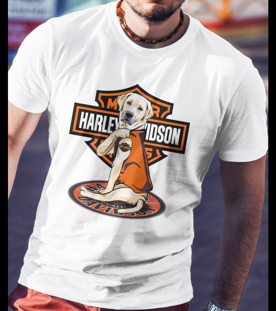 Harley Davidson Labrador Retriever Motorcycles T-Shirt