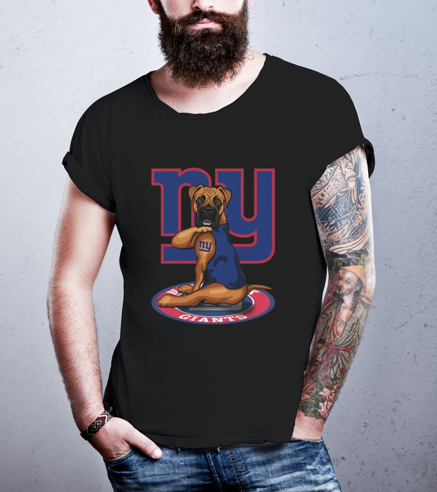 Ny Giants Boxer Dog T-Shirt