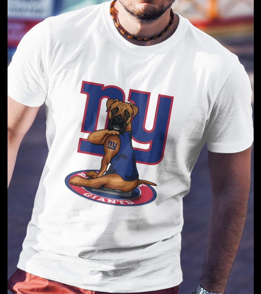 NY Giants Boxer Dog T-Shirt