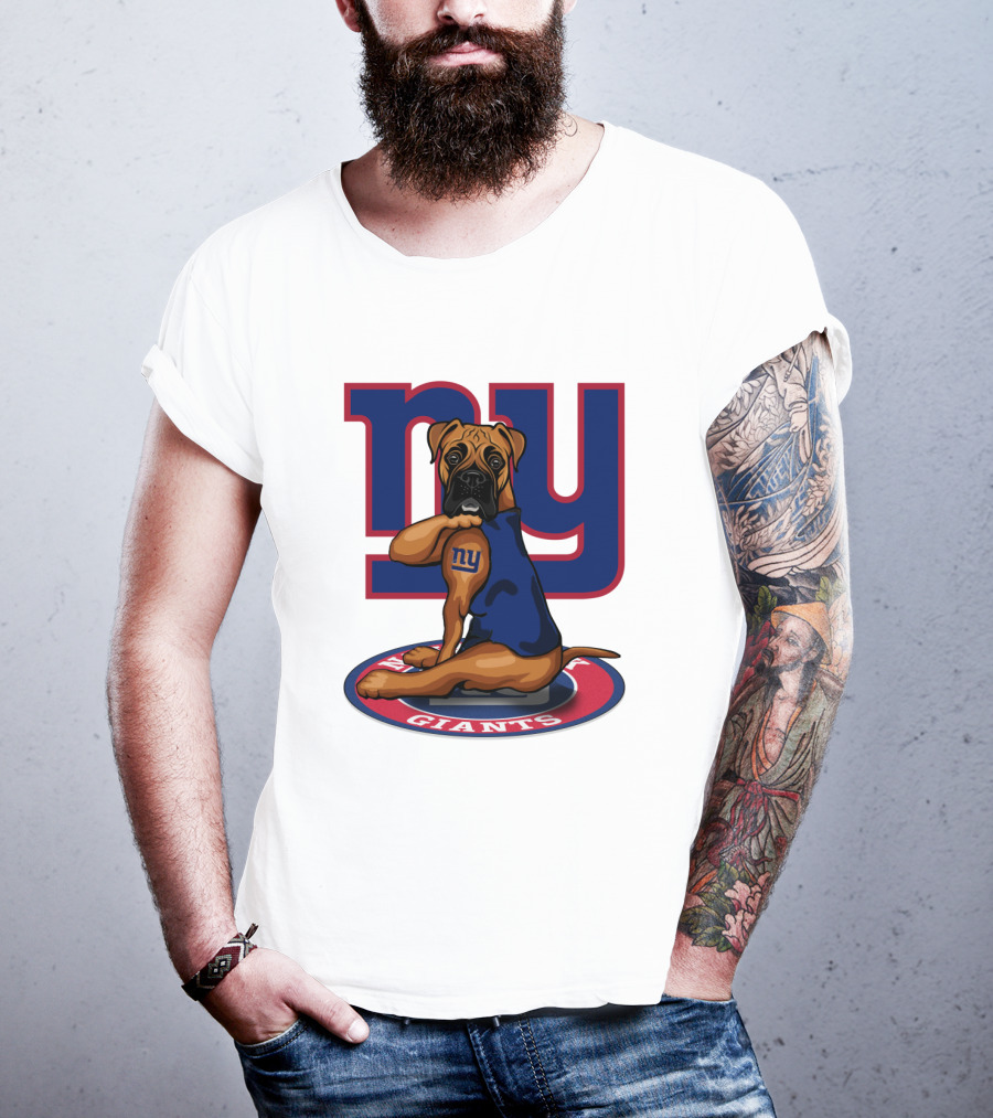 NY Giants Boxer Dog T-Shirt