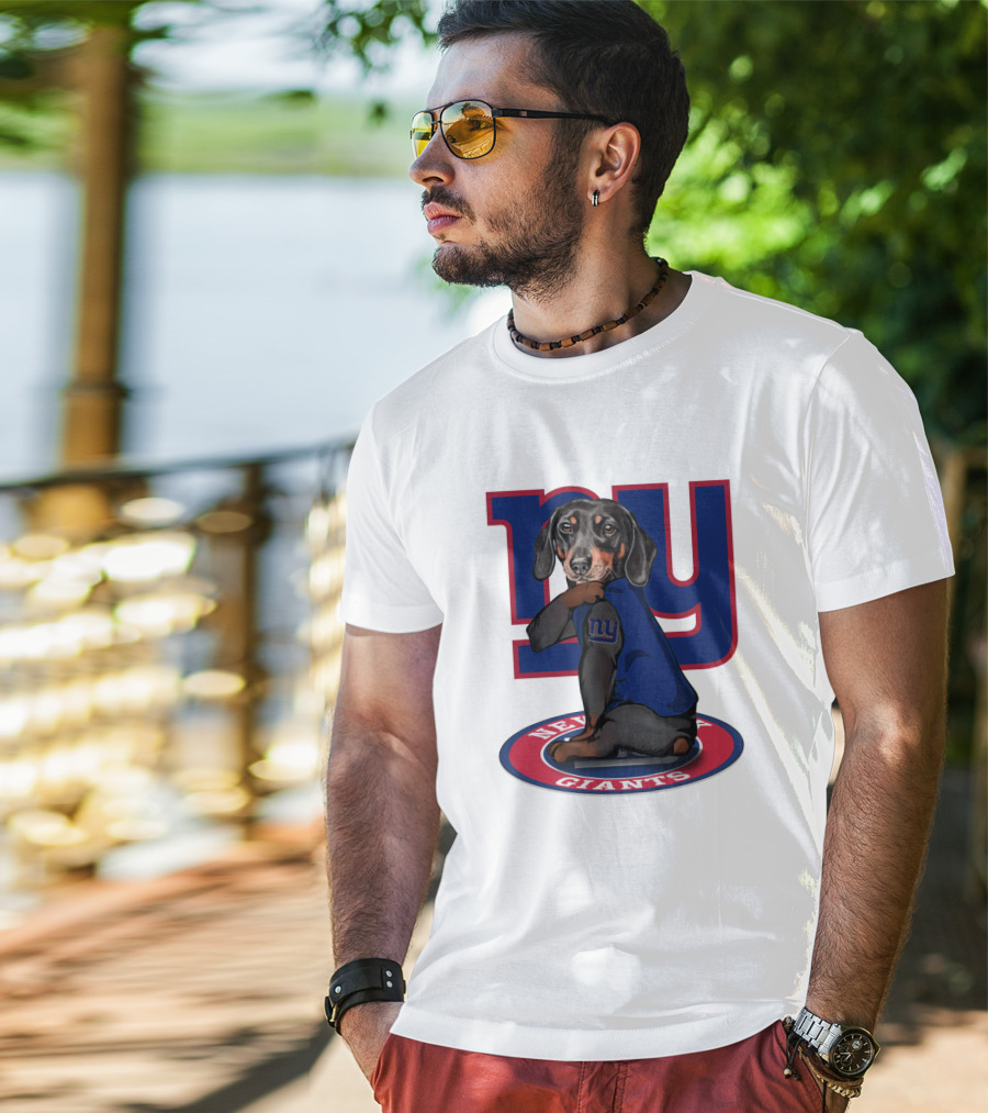 New York Giants Dachshunds NFL Team T-Shirt