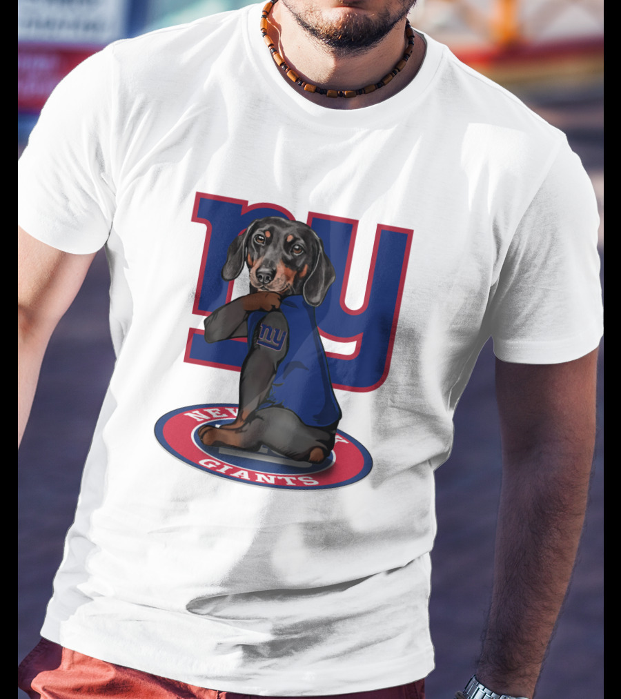 New York Giants Dachshunds NFL Team T-Shirt