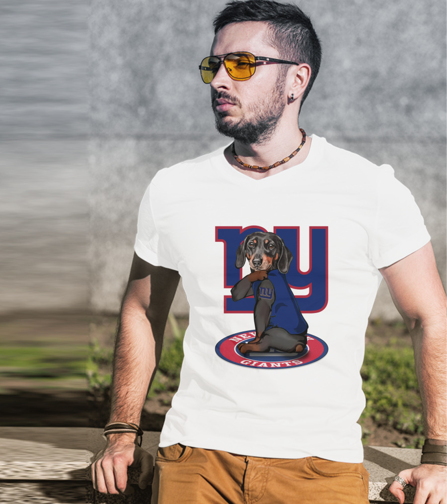 New York Giants Dachshunds NFL Team T-Shirt