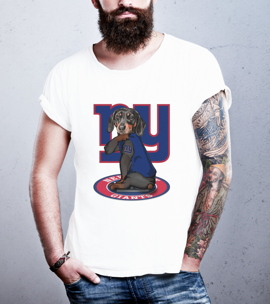 New York Giants Dachshunds NFL Team T-Shirt
