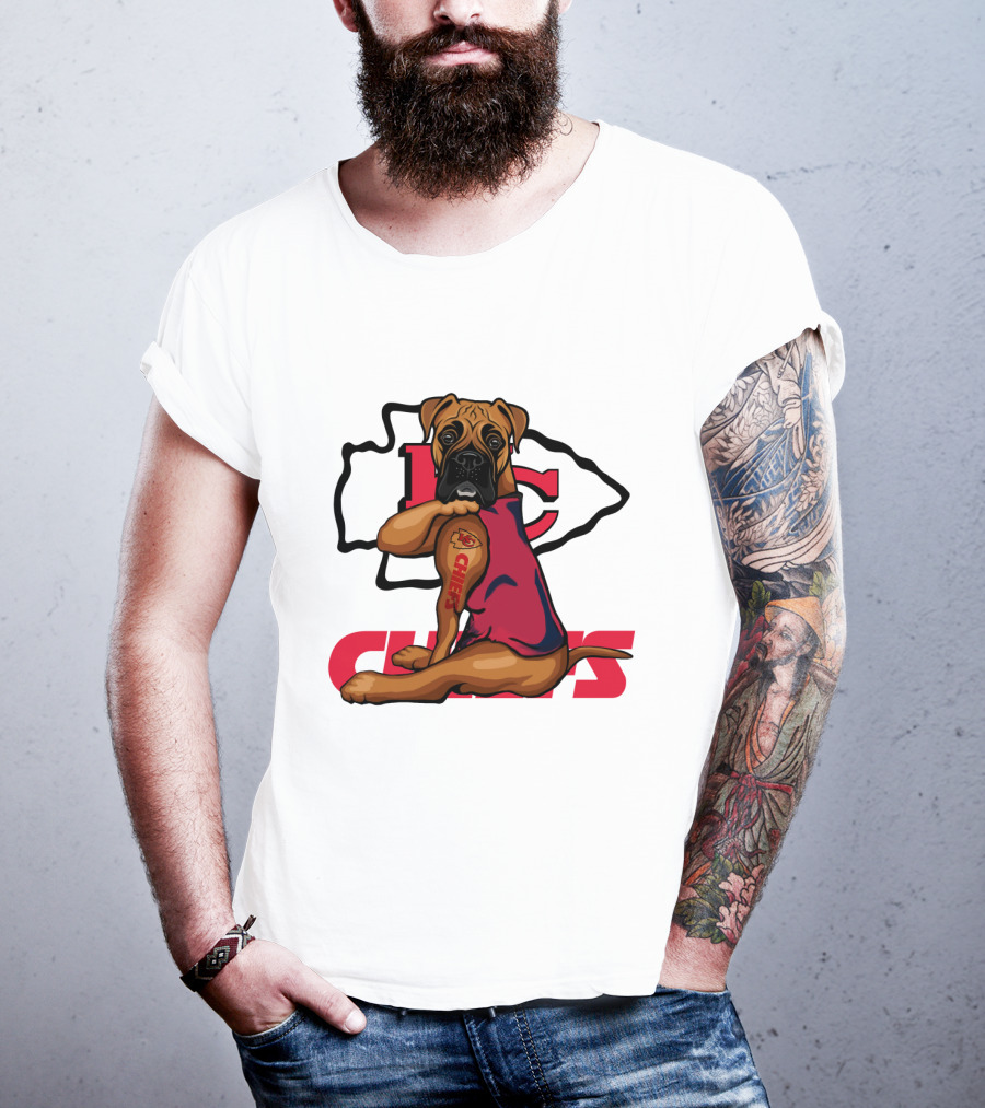 Boxer Nfl Kansas City Chiefs Dog Tattoo T-Shirt