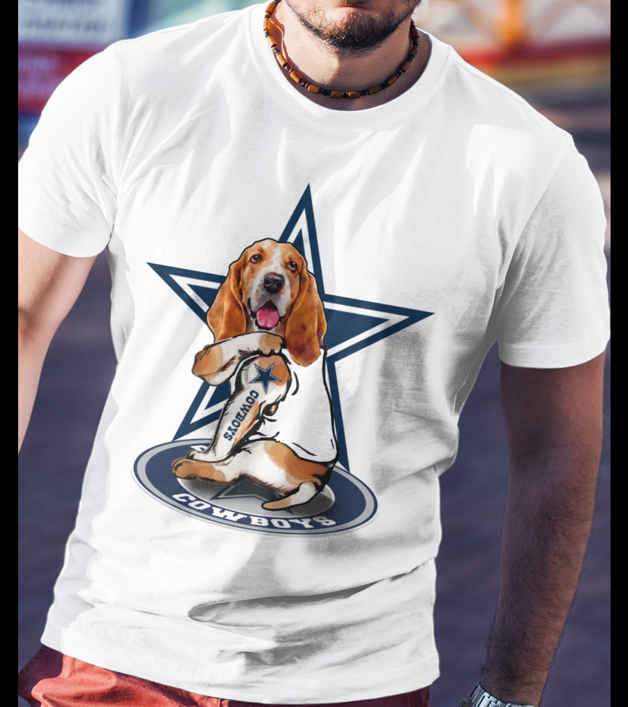 Cowboys Basset Hound With Star T-Shirt
