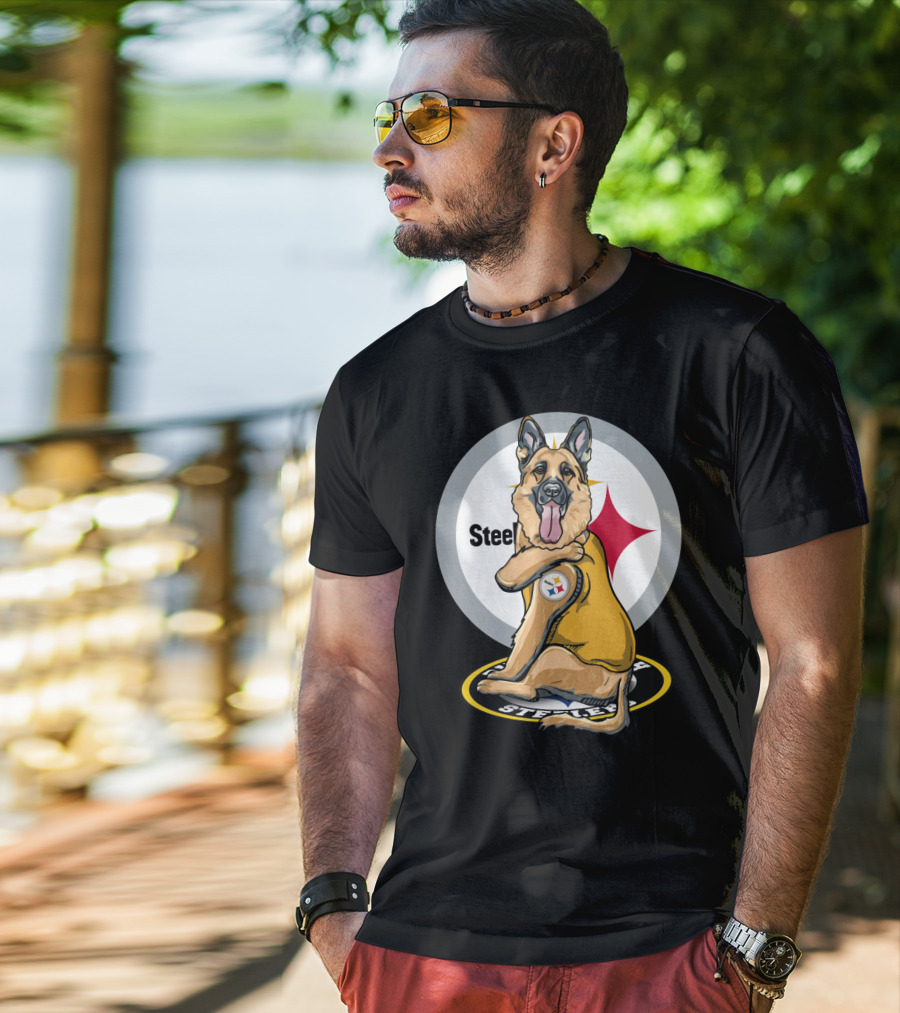 Steelers German Shepherd Loyal Fan With Team Logo T-Shirt