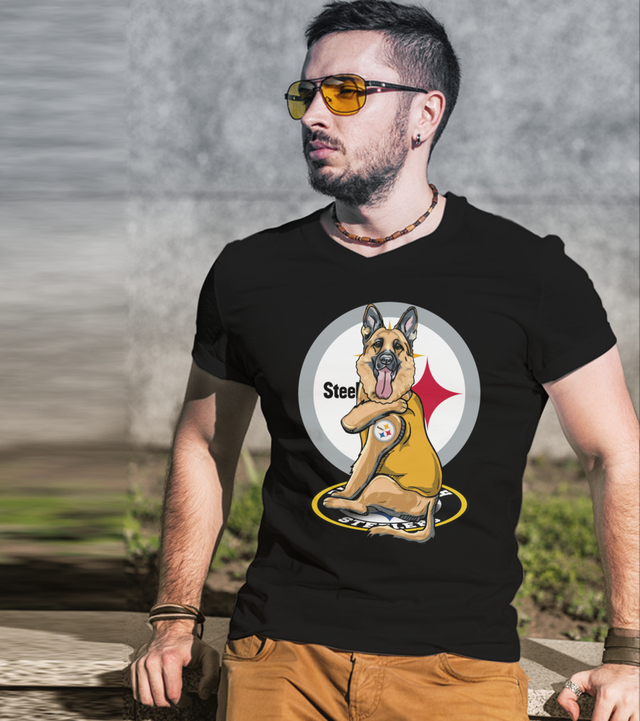 Steelers German Shepherd Loyal Fan With Team Logo T-Shirt