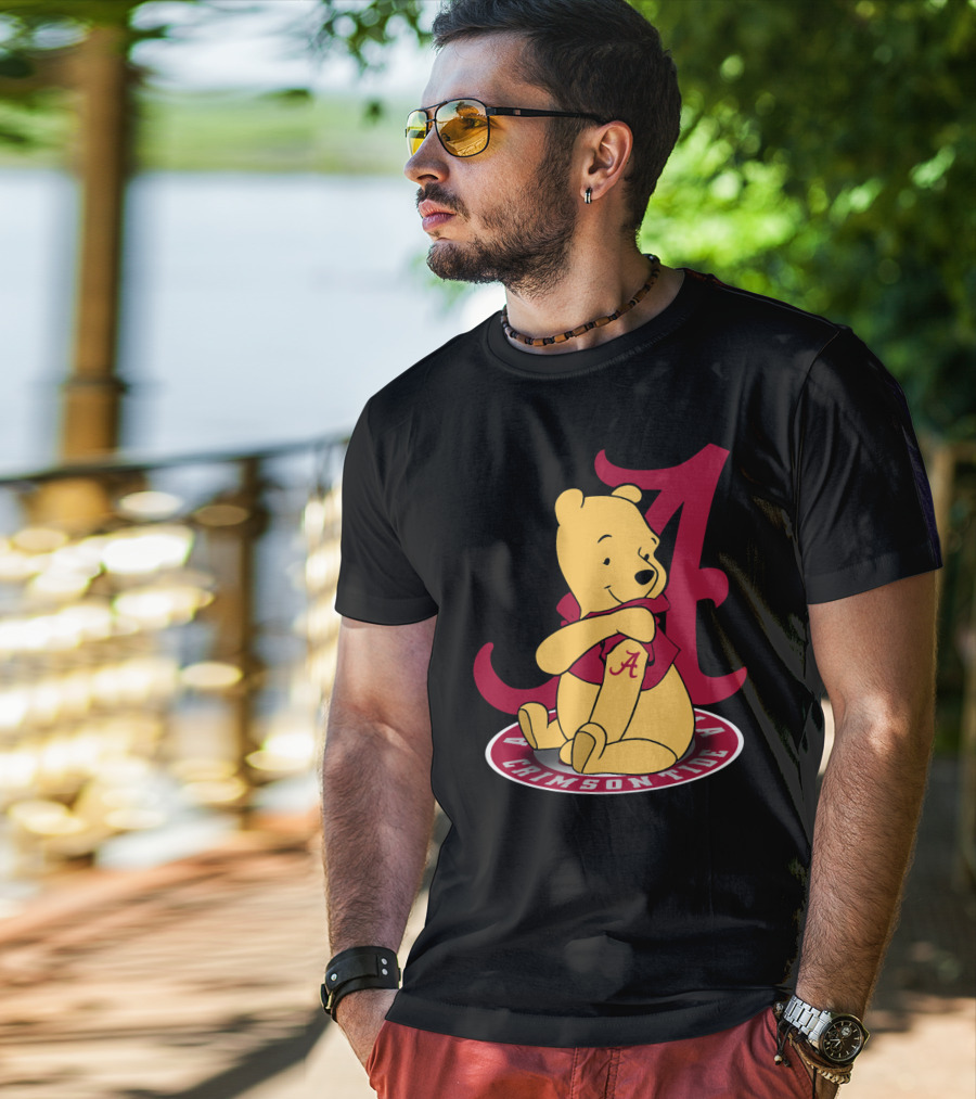 Pooh With Alabama Crimson Tide T-Shirt
