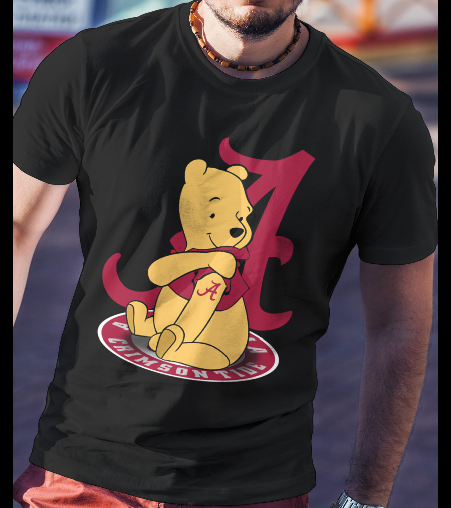 Pooh With Alabama Crimson Tide T-Shirt