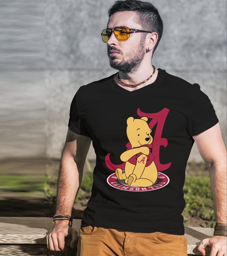 Pooh With Alabama Crimson Tide T-Shirt