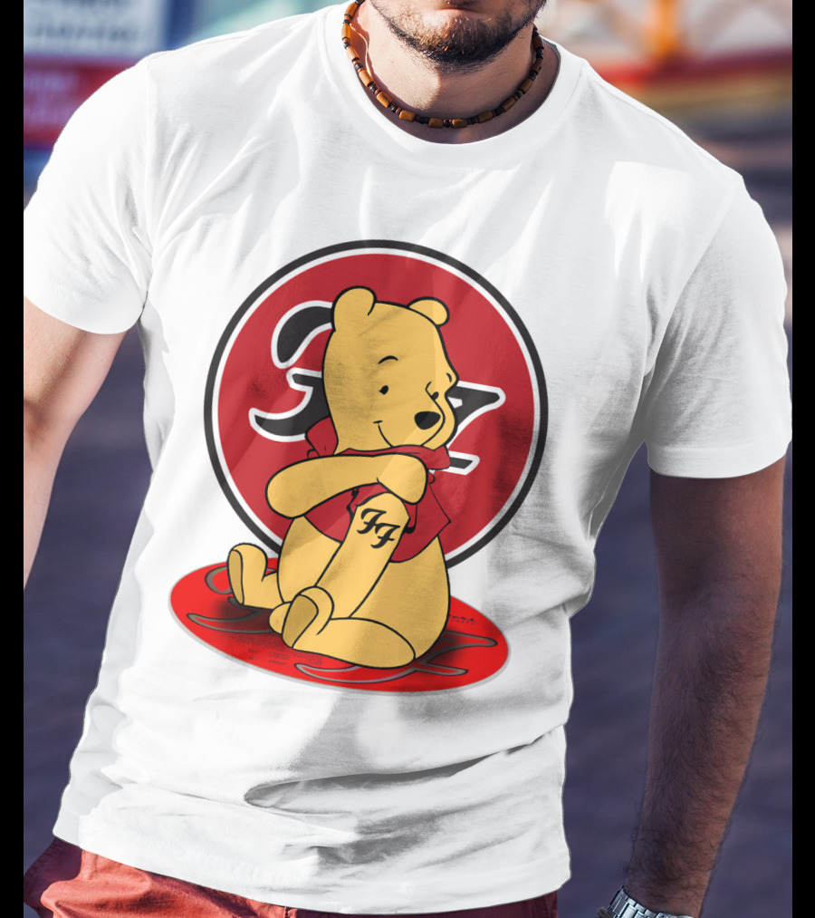 Pooh Bear Foo Fighters Logo Crossover T-Shirt