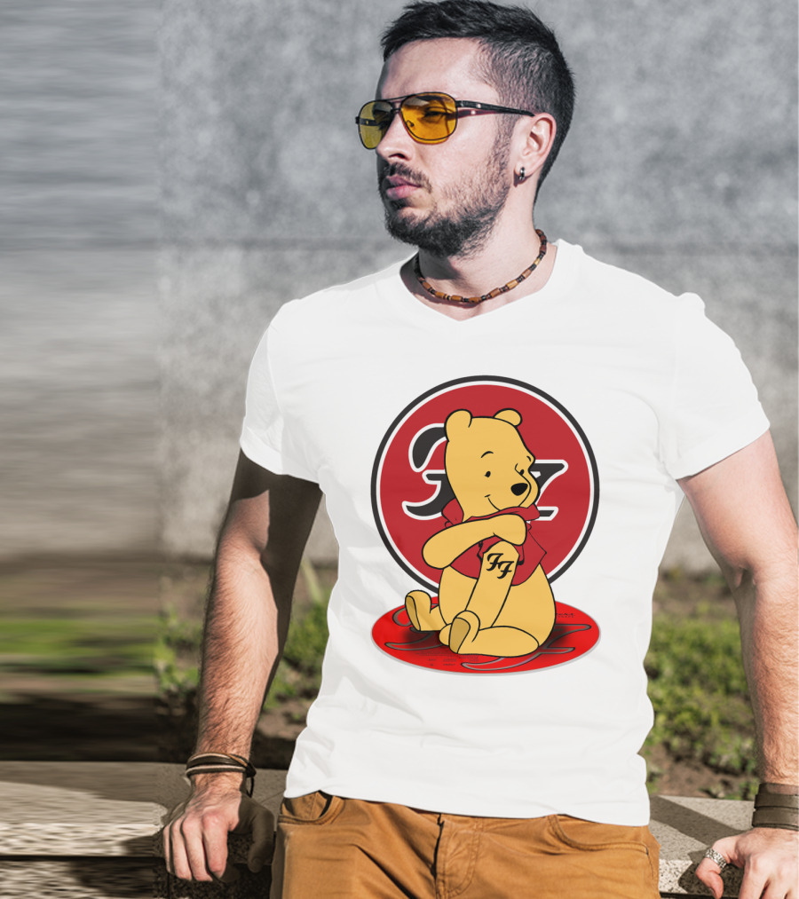 Pooh Bear Foo Fighters Logo Crossover T-Shirt