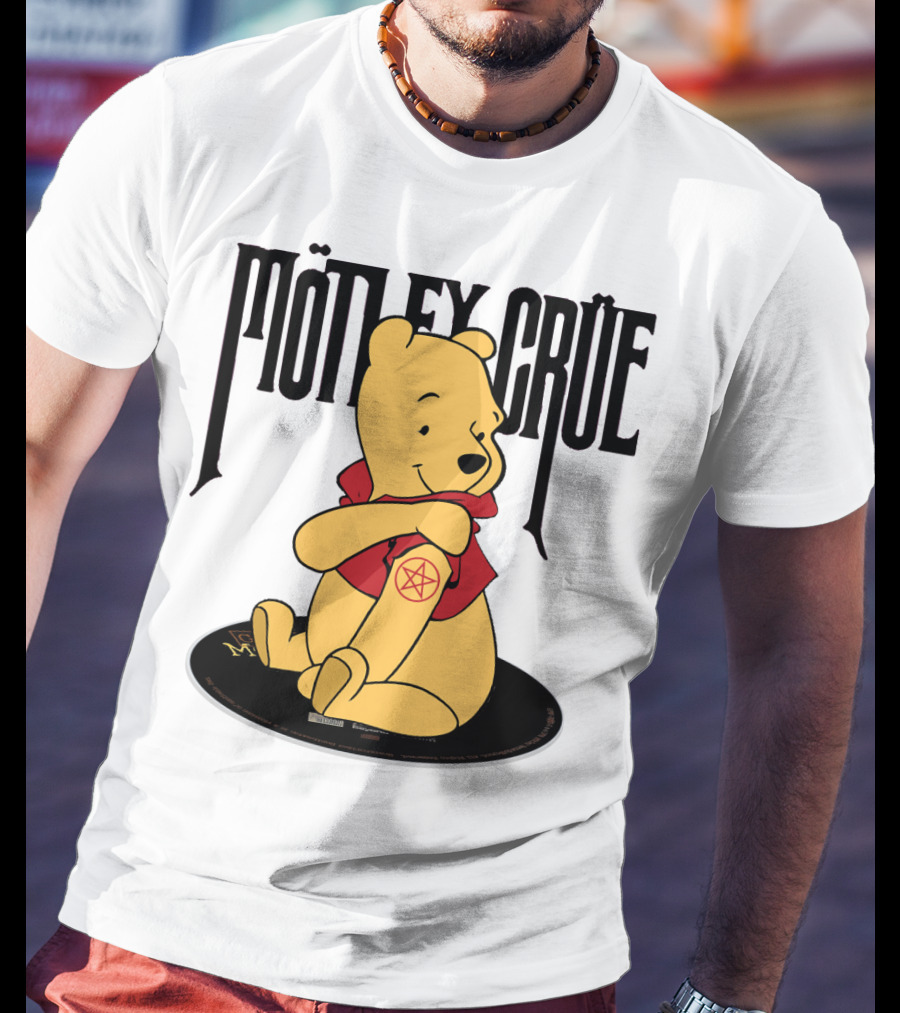 Mötley Crüe Pooh Bear Pentagram Tattoo T-Shirt