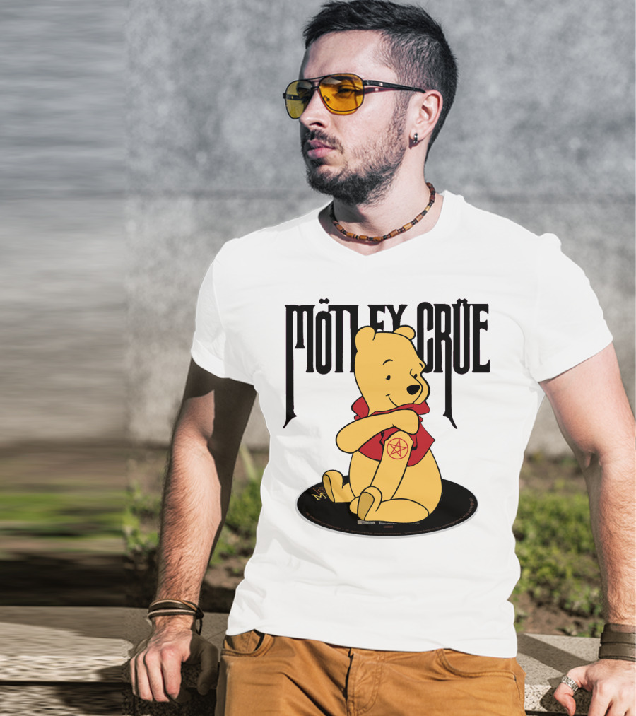 Mötley Crüe Pooh Bear Pentagram Tattoo T-Shirt