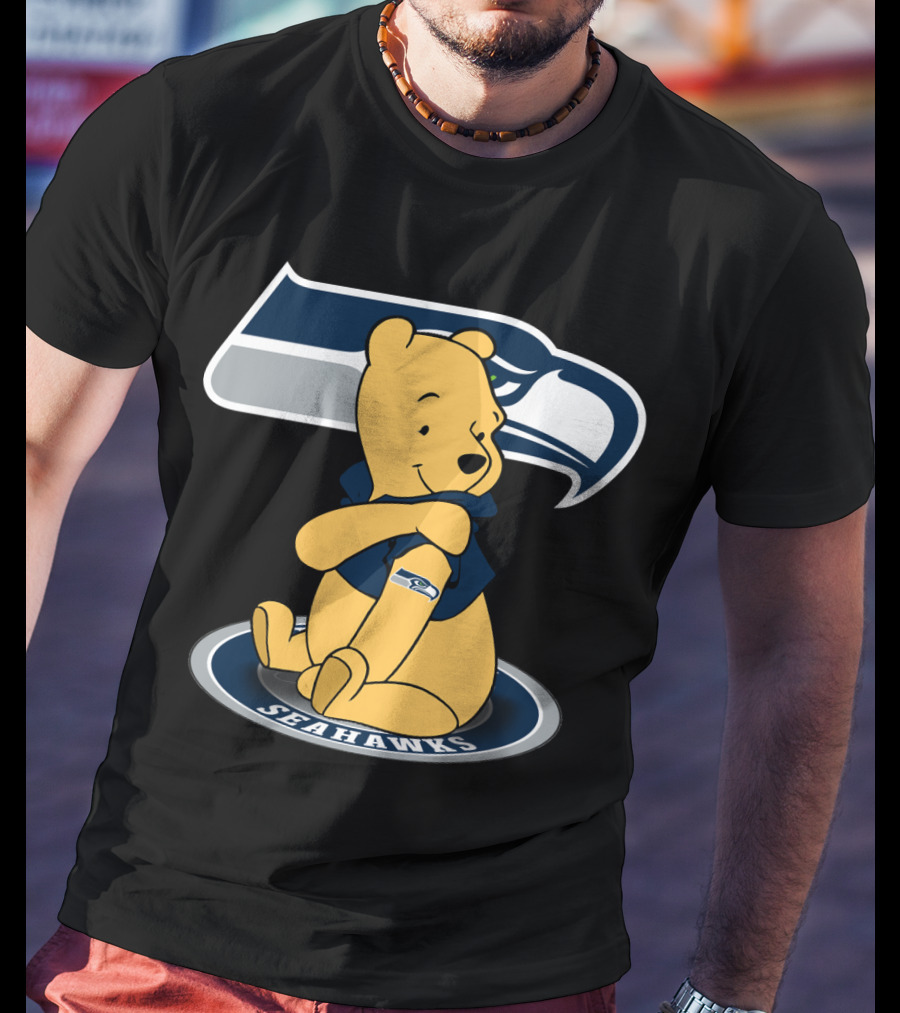 Pooh Seahawks NFL Team Crossover T-Shirt