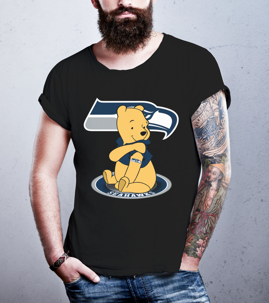 Pooh Seahawks NFL Team Crossover T-Shirt