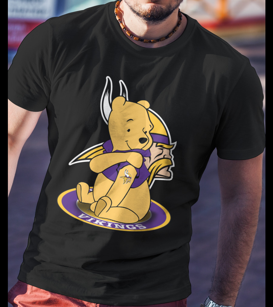 Vikings Pooh Bear Crossover Minnesota Football Fan T-Shirt