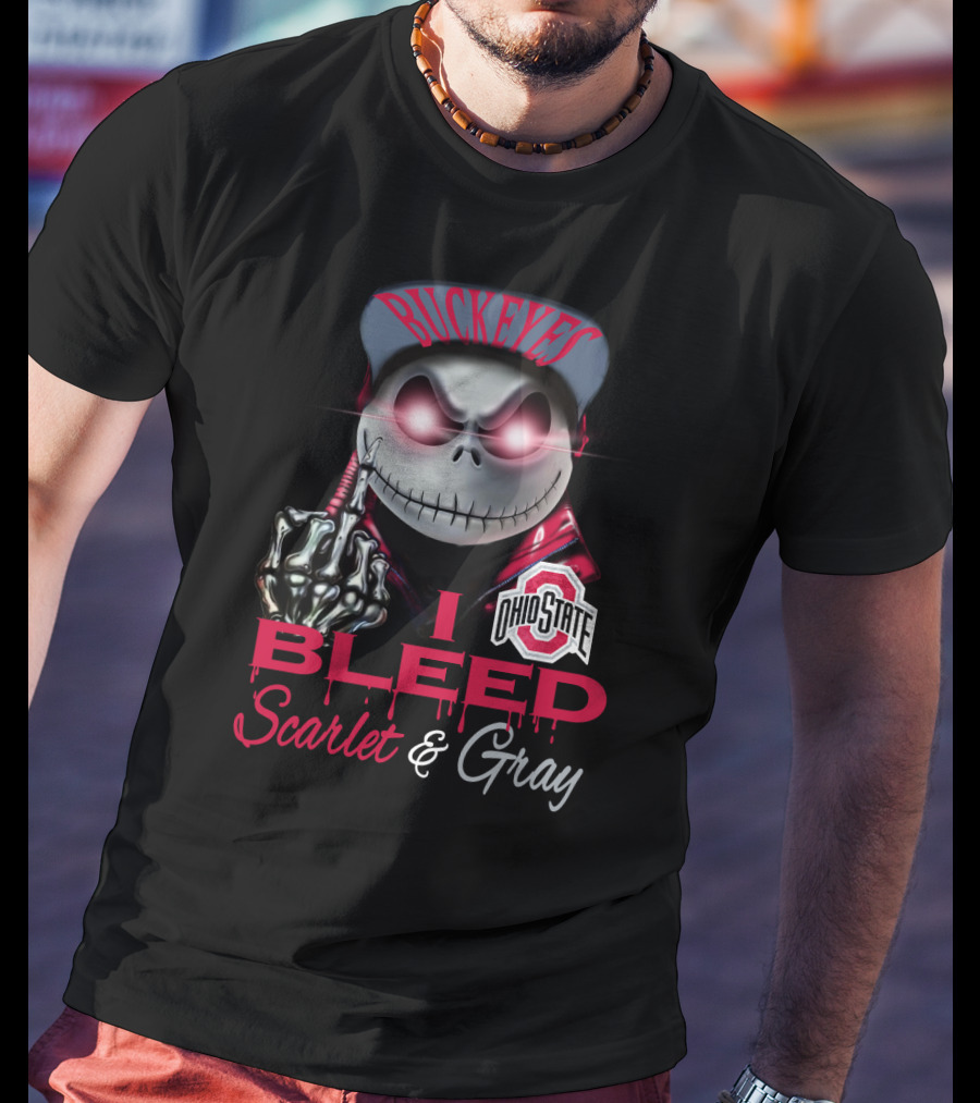 Buckeyes I Bleed Scarlet & Gray Ohio State T-Shirt