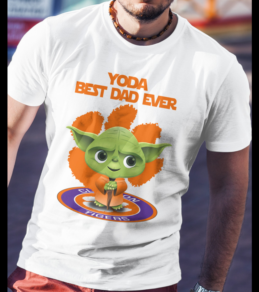 Yoda Best Dad Ever Clemson Tigers T-Shirt