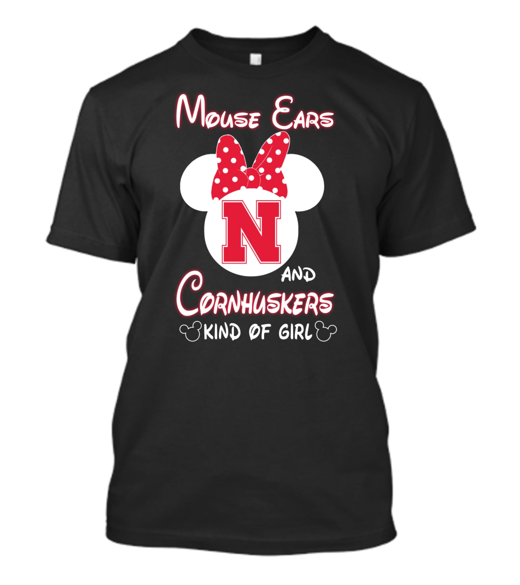 Mouse Ears And Cornhuskers Kind Of Girl Minnie Nebraska T-Shirt