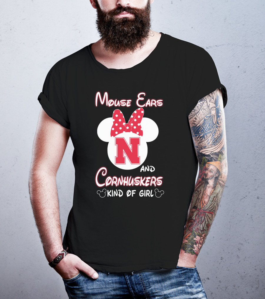 Mouse Ears And Cornhuskers Kind Of Girl Minnie Nebraska T-Shirt