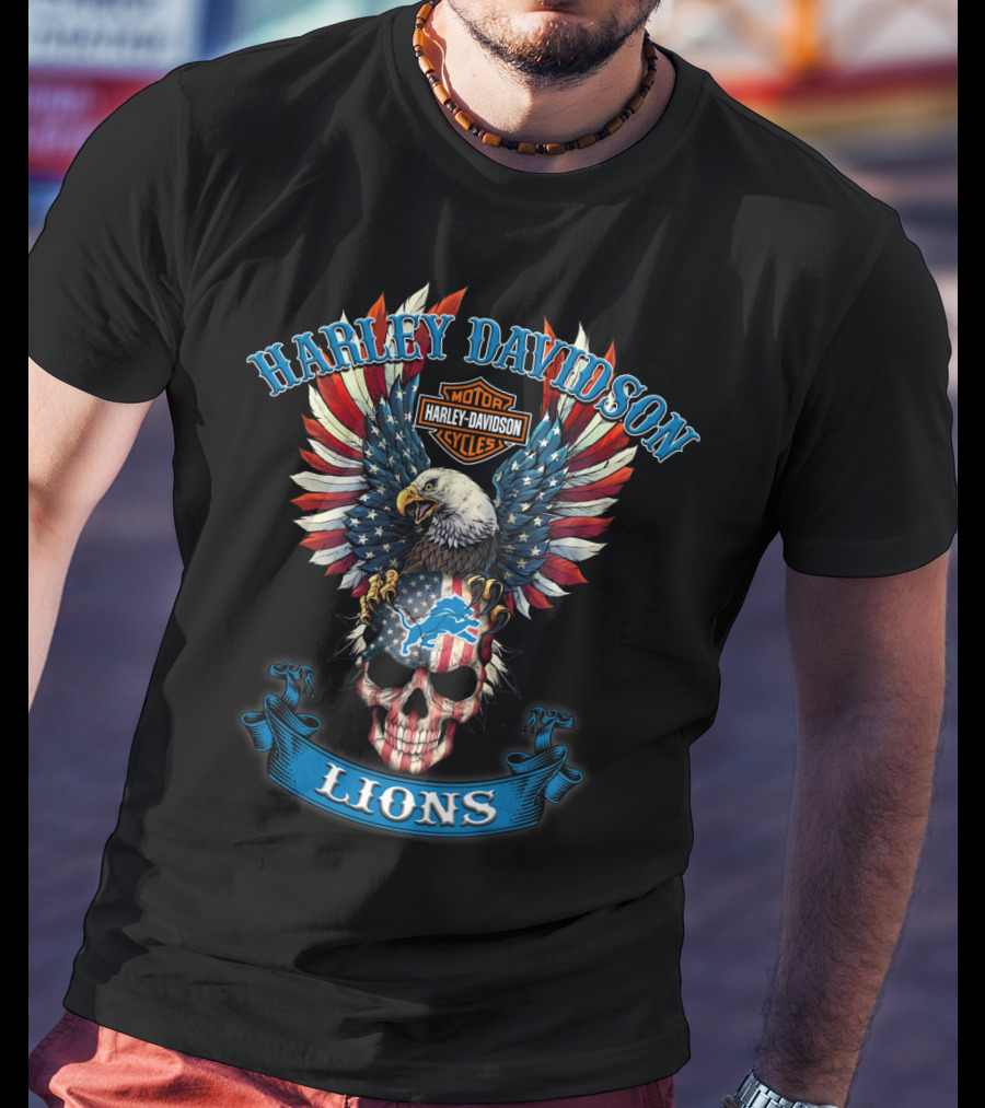 Harley Davidson Motor Cycles Lions T-Shirt