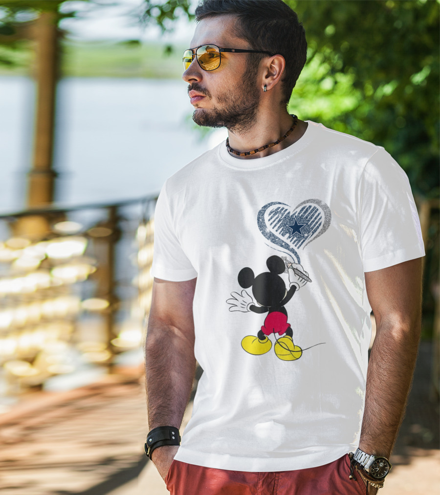 09-Dallas Cowboys Mickey Heart T-Shirt