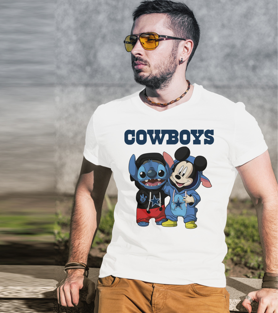 Cowboys Disney Stitch Mickey T-Shirt