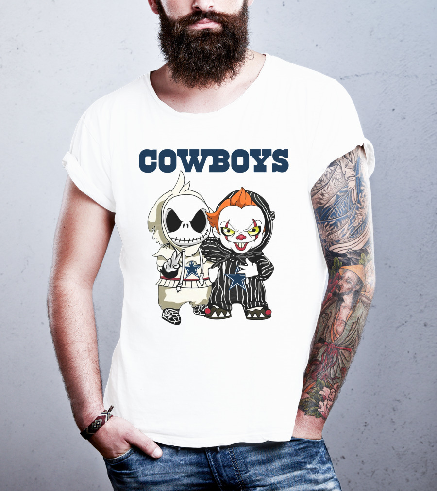 Cowboys Jack Skellington Pennywise With Stars T-Shirt