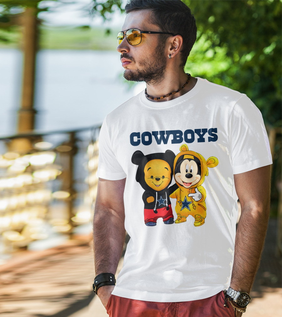 Cowboys Pooh Mickey Stars T-Shirt