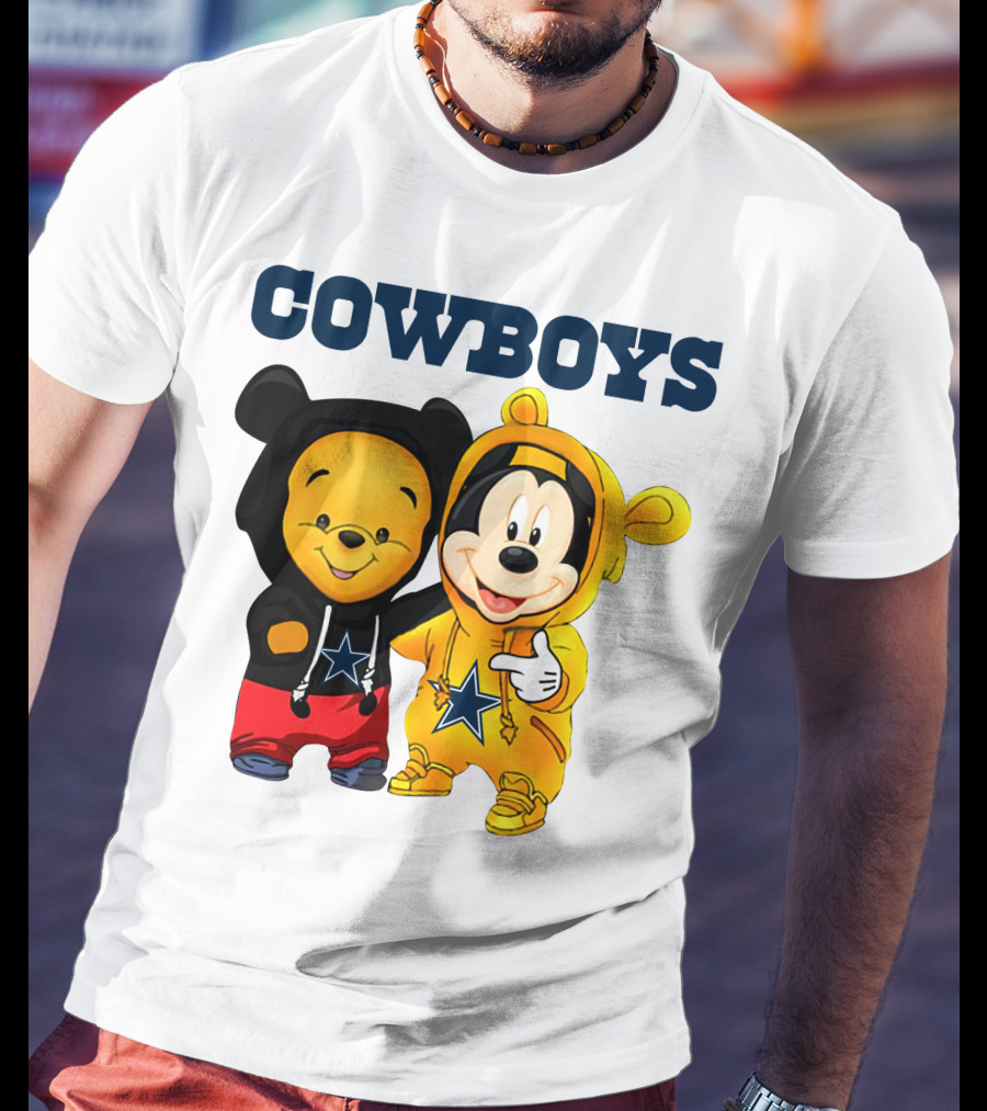 Cowboys Pooh Mickey Stars T-Shirt