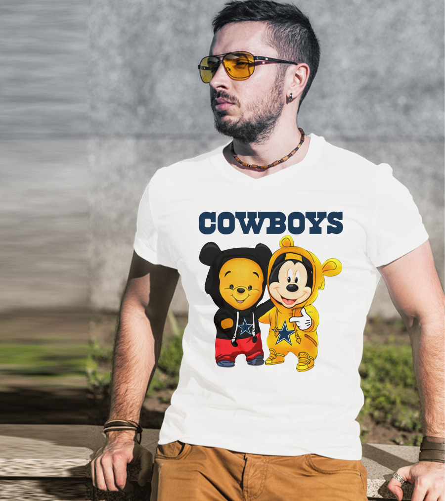 Cowboys Pooh Mickey Stars T-Shirt