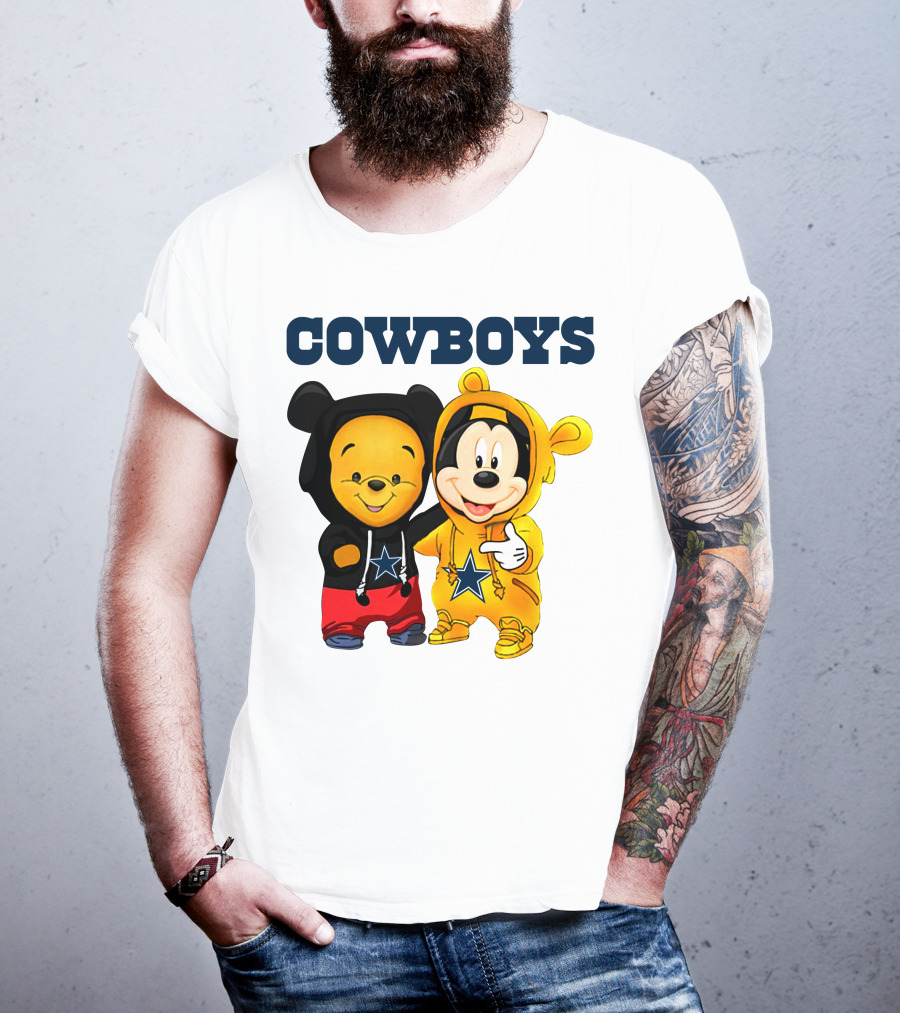Cowboys Pooh Mickey Stars T-Shirt