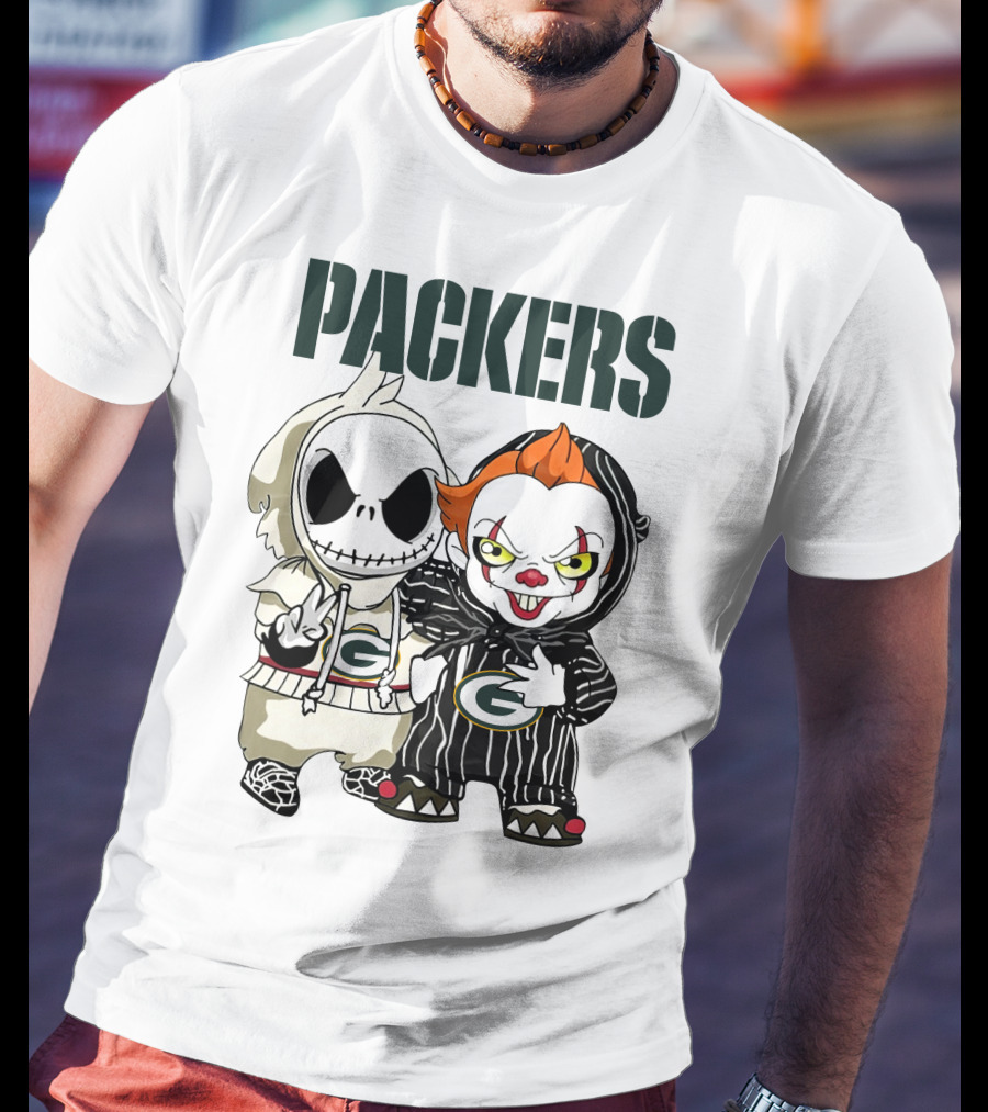Packers Jack Skellington And Pennywise Crossover T-Shirt