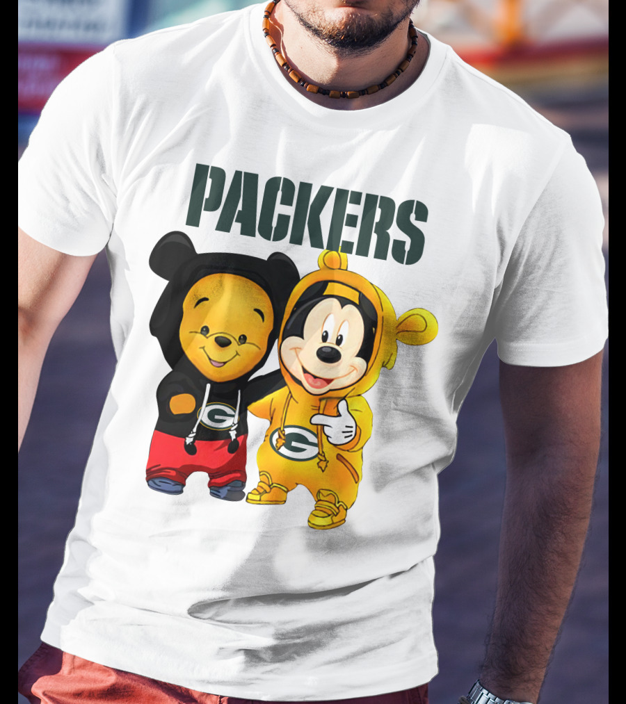 Packers Pooh-Mickey In Team Hoodies T-Shirt