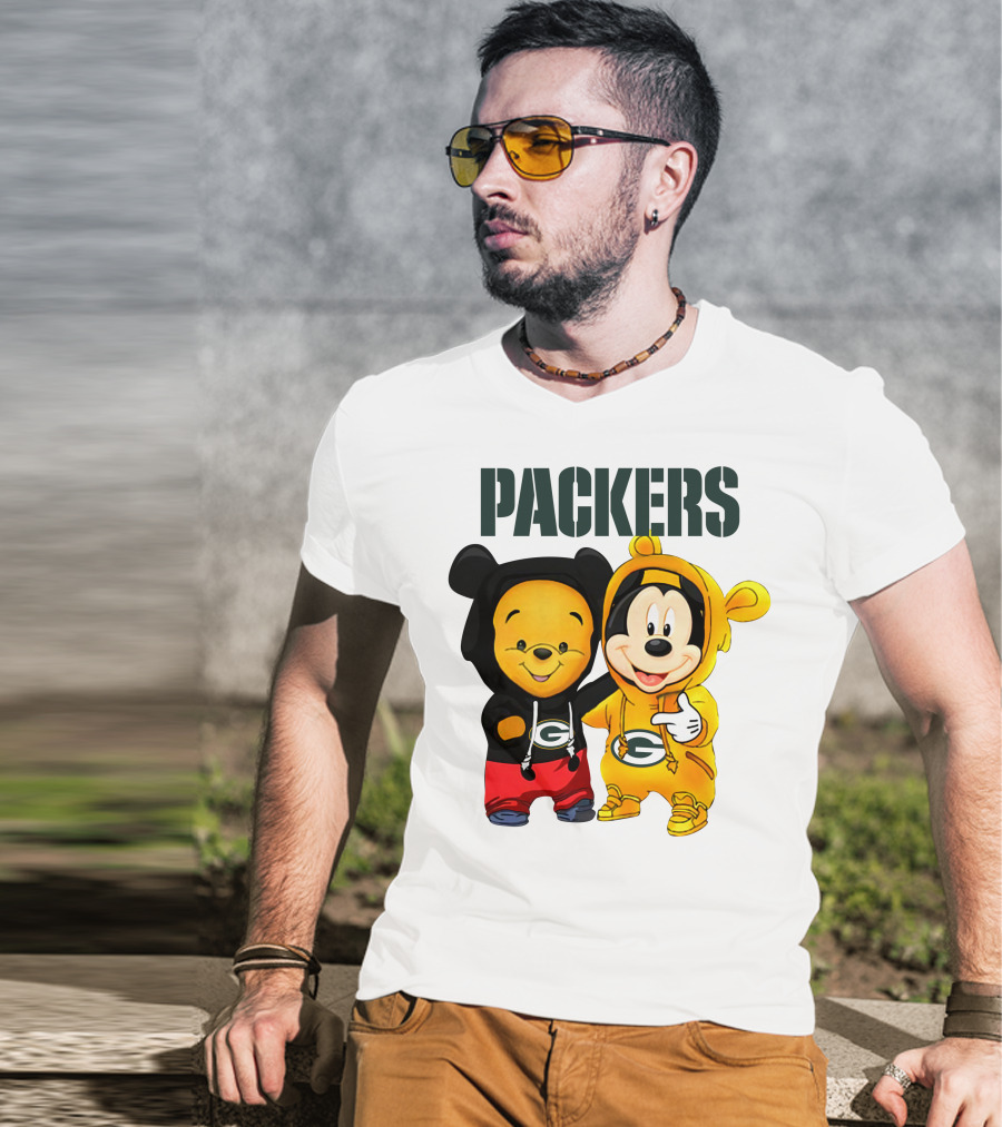 Packers Pooh-Mickey In Team Hoodies T-Shirt