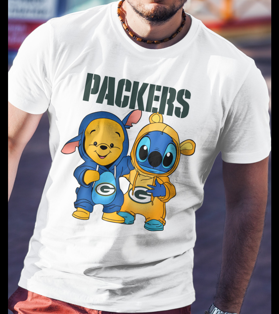 Packers Pooh Stitch Green Bay Collaboration T-Shirt