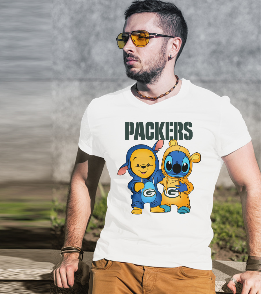 Packers Pooh Stitch Green Bay Collaboration T-Shirt
