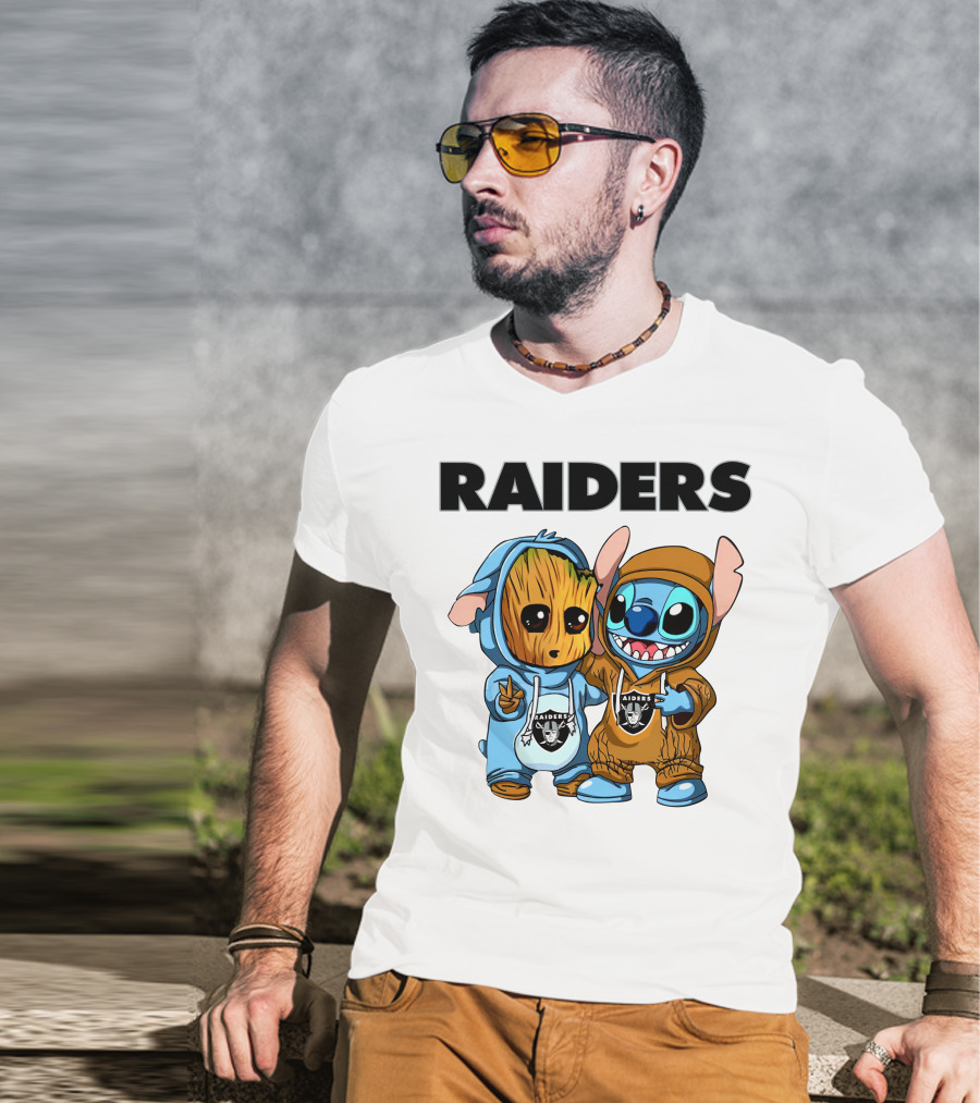 Raiders Groot And Stitch T-Shirt