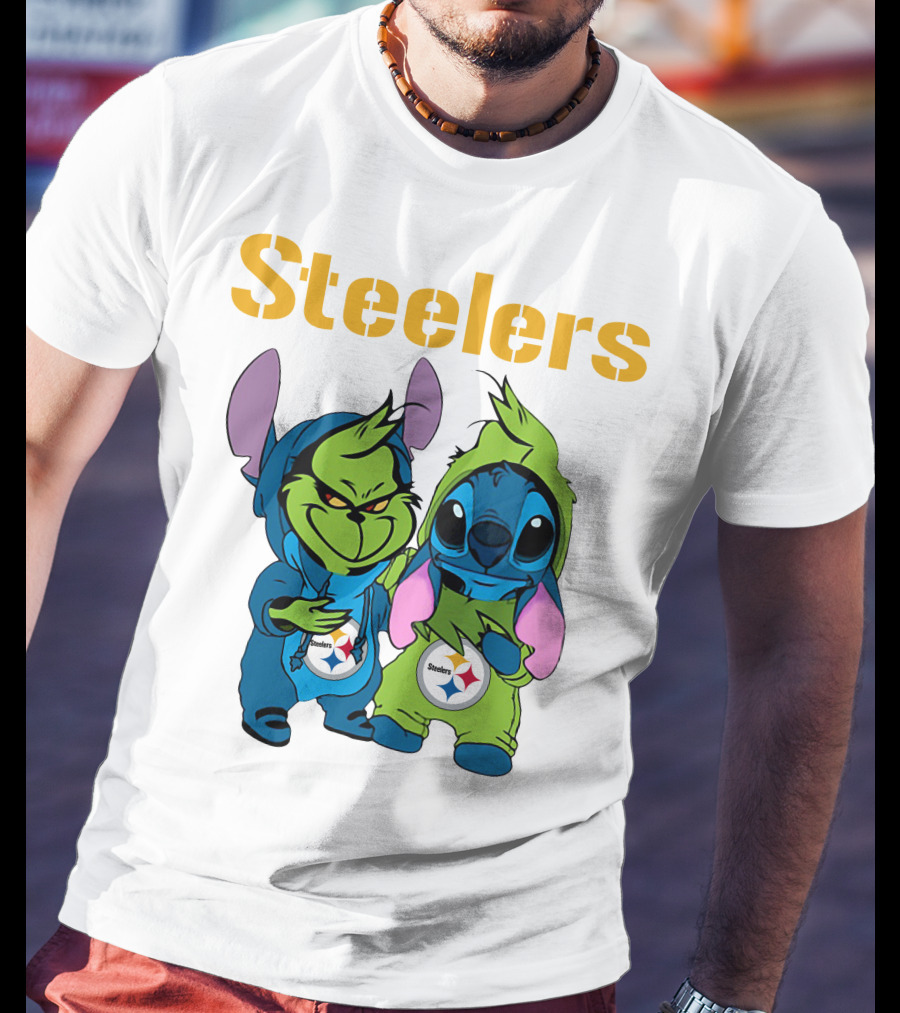 Grinch And Stitch Steelers Fans T-Shirt